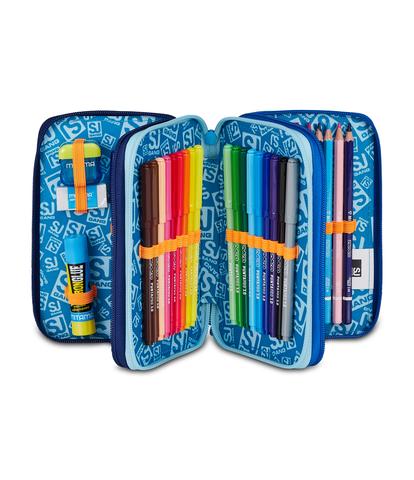 Astuccio 3 Zip SJ Gang Space LED Boy - Astuccio Scuola Completo Spazio