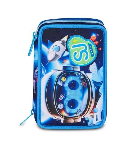 Astuccio 3 Zip SJ Gang Space LED Boy - Astuccio Scuola Completo Spazio