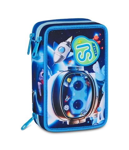 Astuccio 3 Zip SJ Gang Space LED Boy - Astuccio Scuola Completo Spazio