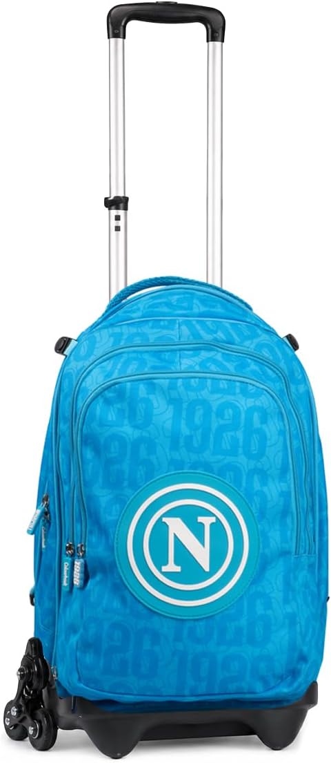 Zaino Trolley SSC Napoli  2027 Ruote e Spallacci con Mini Palla Omaggio 4in1