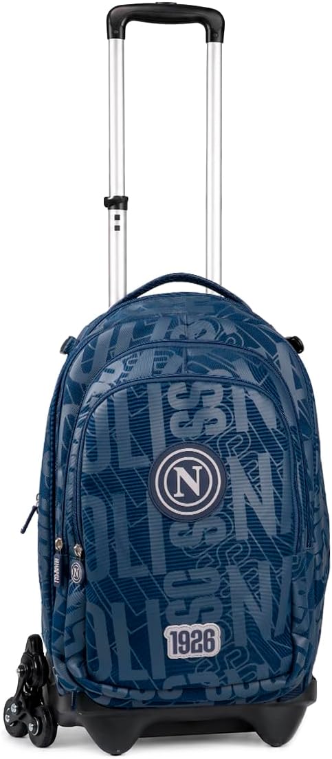 Zaino Trolley SSC Napoli  2027 Ruote e Spallacci con Mini Palla Omaggio 4in1