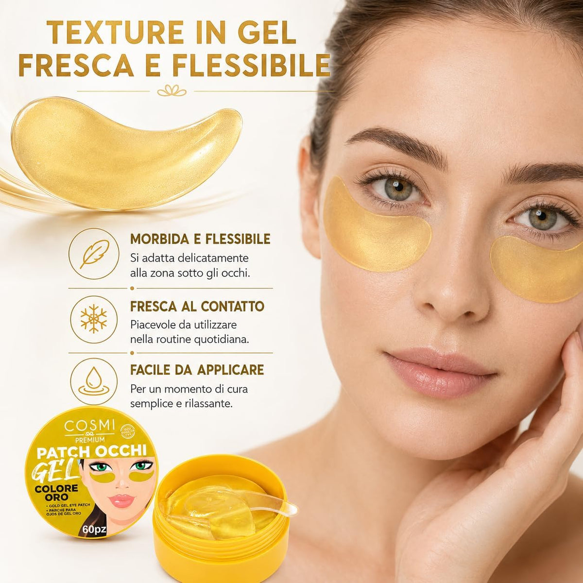 Patch Occhi Cosmi Hydrogel 60 Pezzi | Oro Rassodante o Vino Rosso