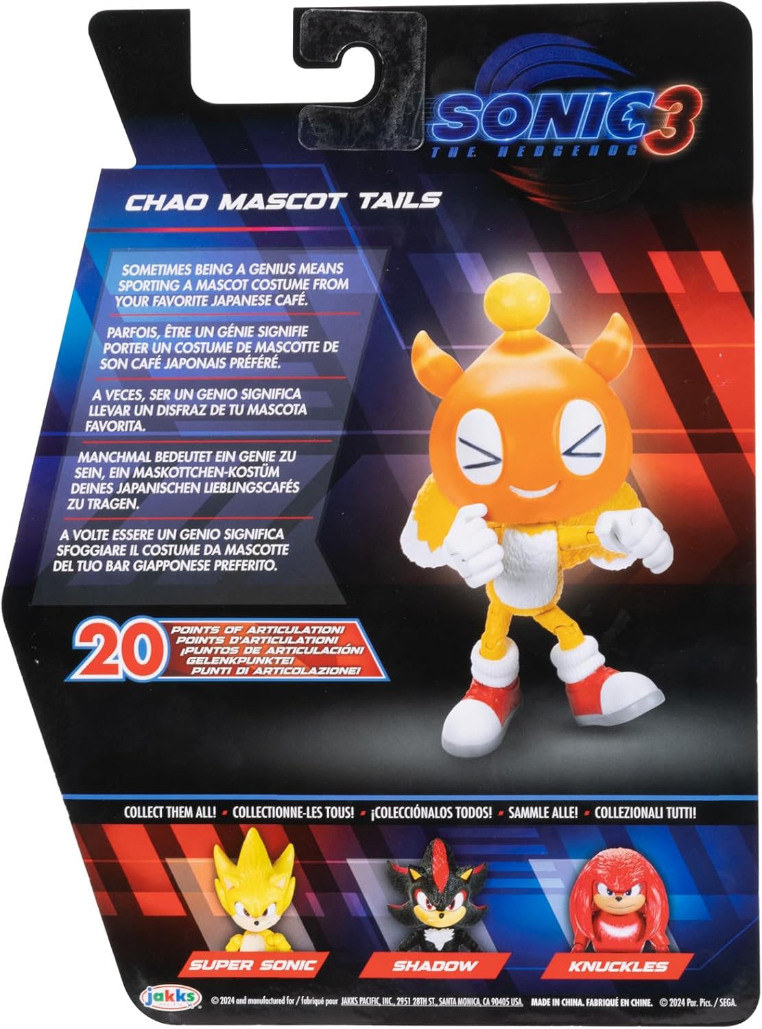 Sonic Personaggio Artcolato Chao Mascot Tails