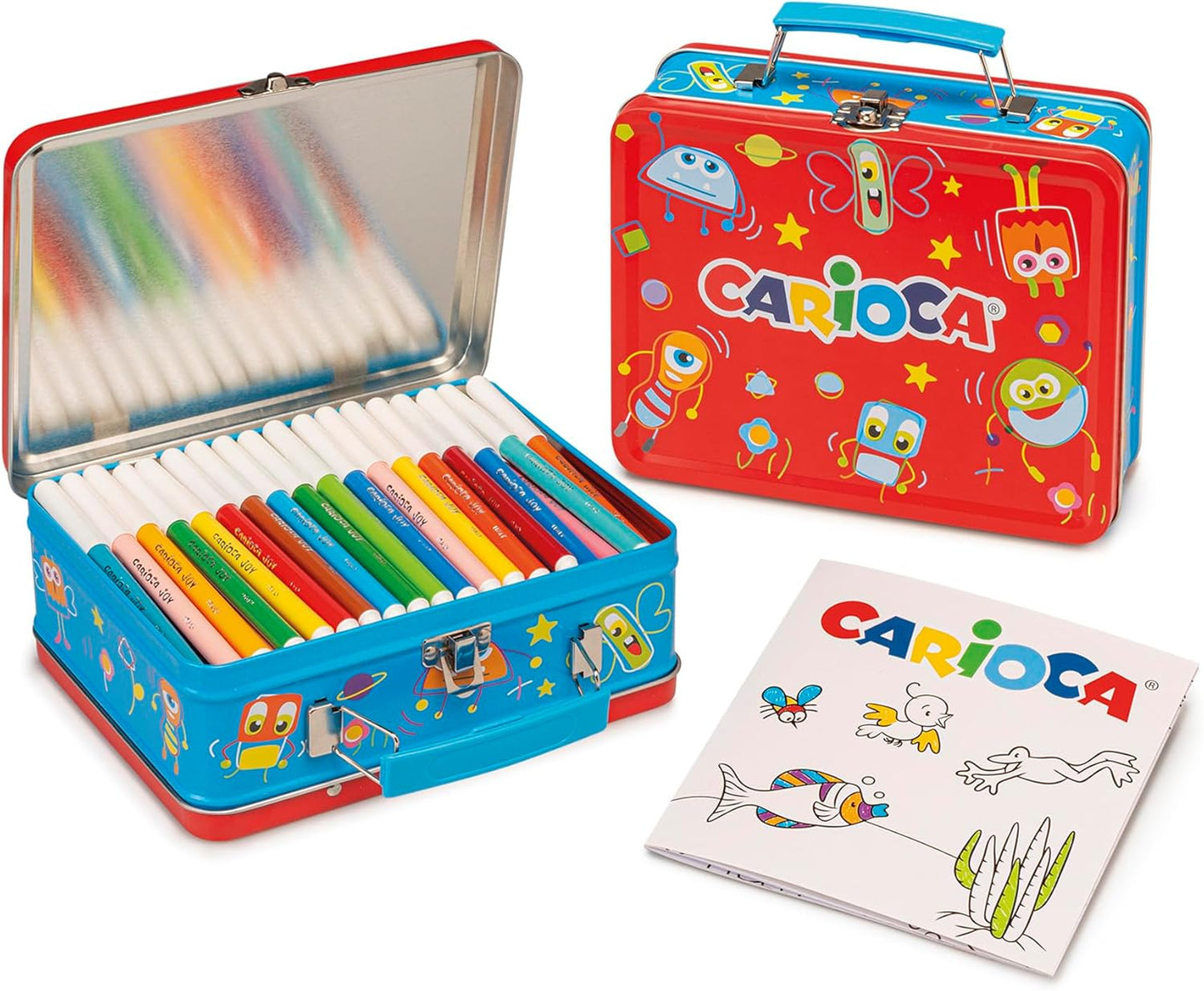 Valigetta 100 Pennarelli con Album – Set Completo in Latta per Bambini