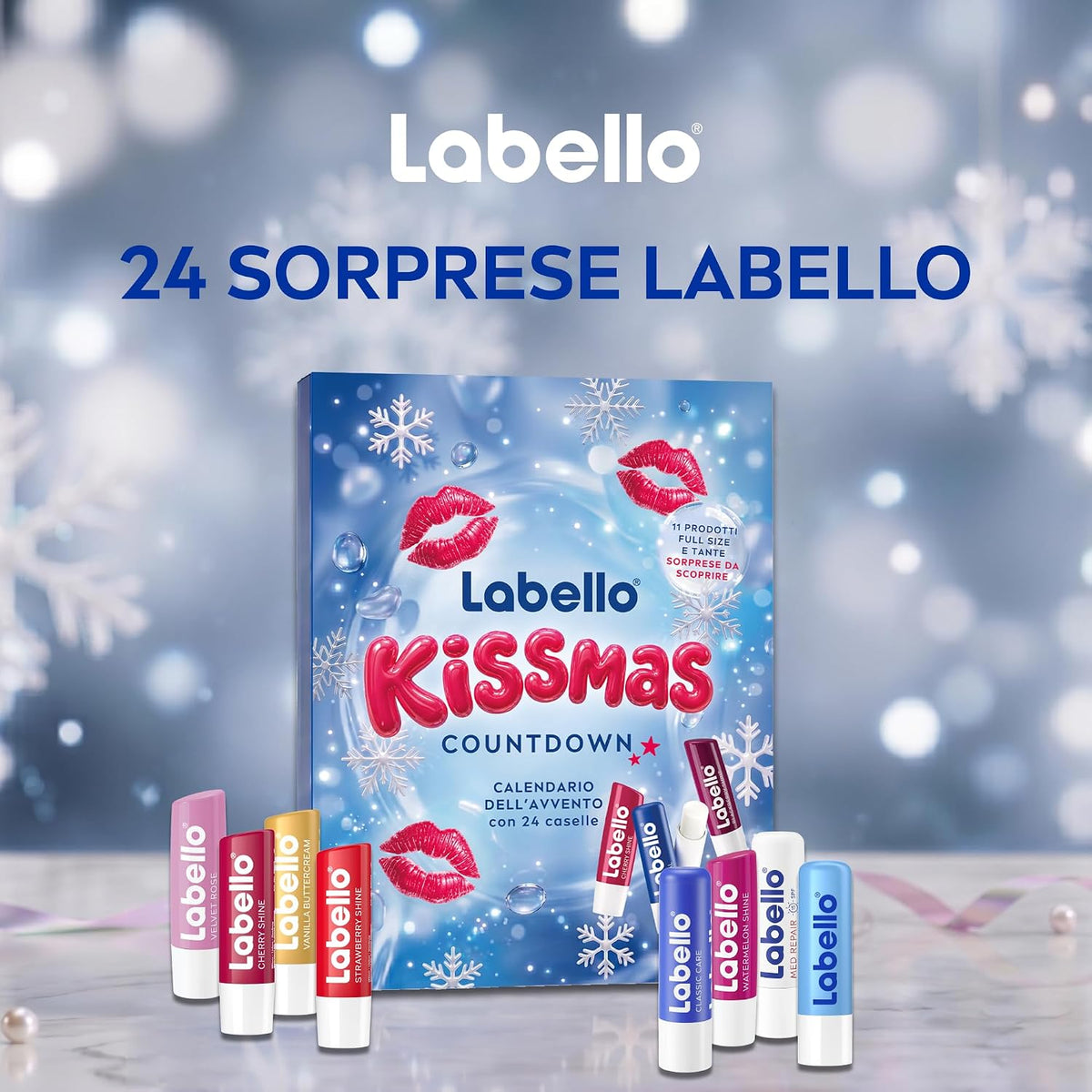 Labello Kissmas Countdown Calendario dell'Avvento 24 Caselle