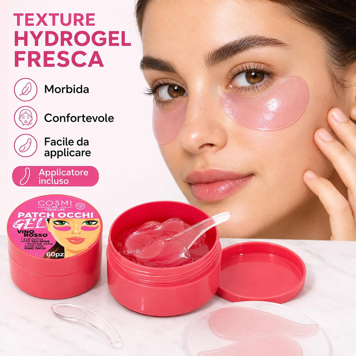 Patch Occhi Cosmi Hydrogel 60 Pezzi | Oro Rassodante o Vino Rosso