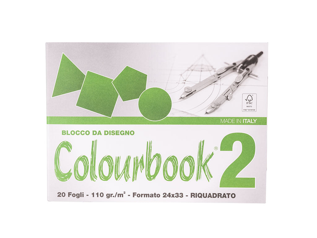 Blocco da Disegno C2 24x33 cm 110g – Riquadrato, Liscio e Ruvido