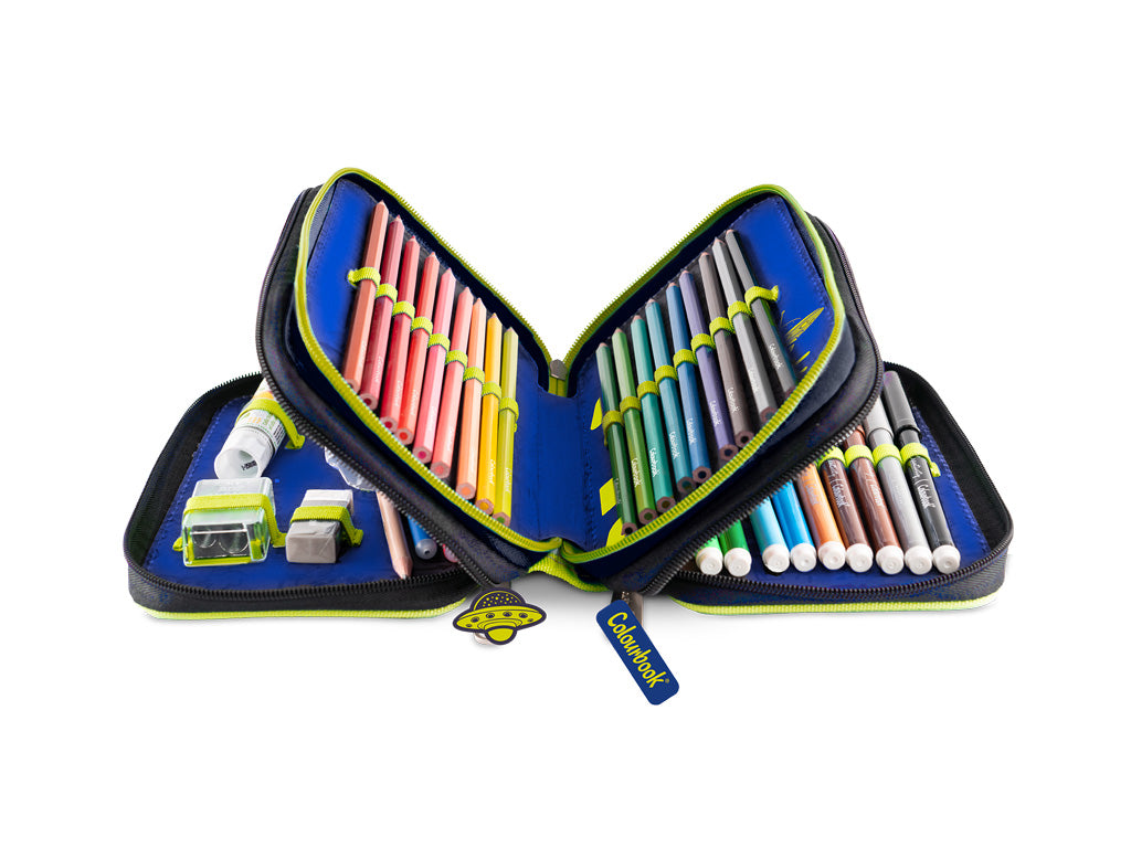 Astuccio 3 Zip Alieno con Set Completo 30+ Pezzi