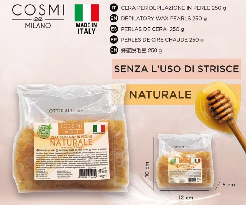 Cera Brasiliana in Perline – Black o Natural con Miele, Senza Strisce