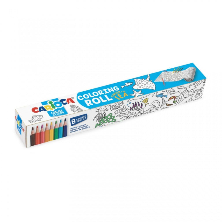 Coloring Roll 200x30 Under The Sea – Rotolo Carta Adesiva + 8 Matite Colorate