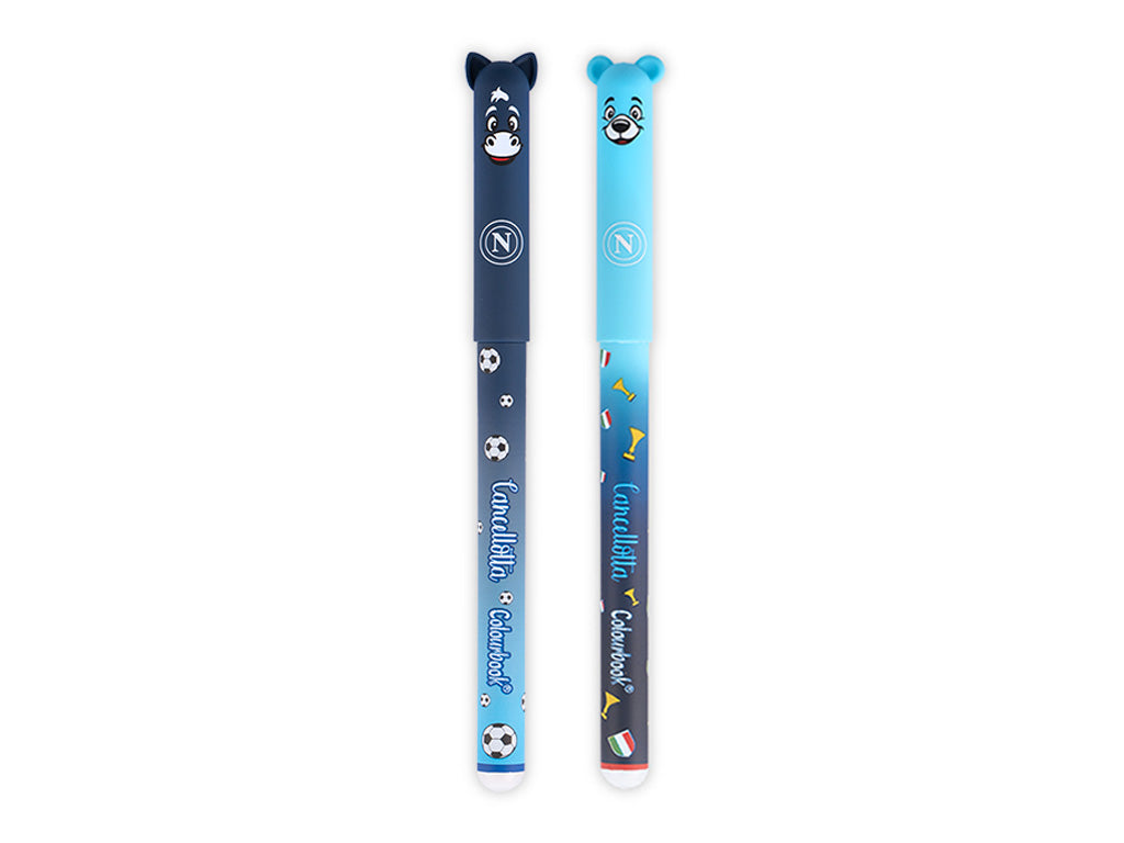 SSC Napoli Penne Cancellabili Colourbook – Set 2 Pezzi Blu e Rosso