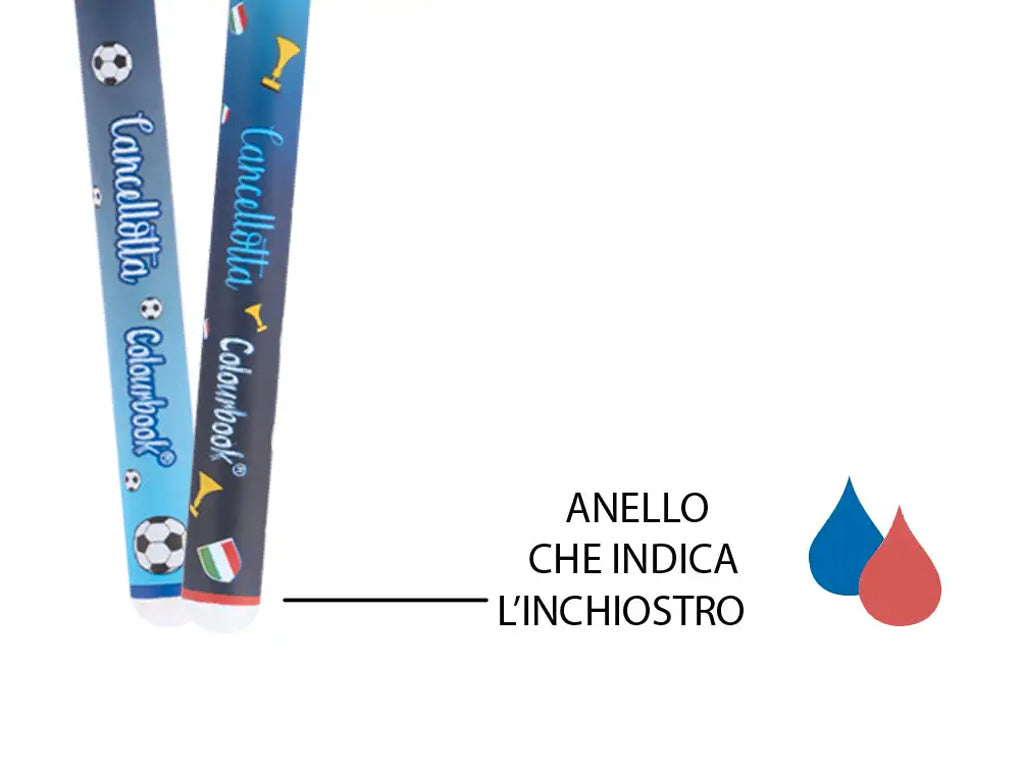 SSC Napoli Penne Cancellabili Colourbook – Set 2 Pezzi Blu e Rosso