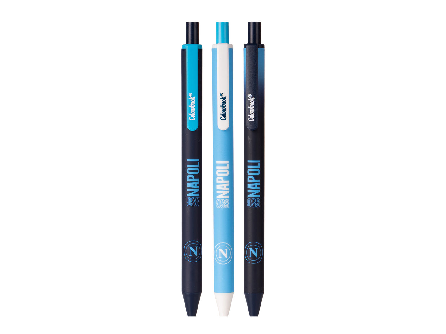 SSC Napoli Penne a Scatto Colourbook – Set 3 Pezzi Inchiostro Blu