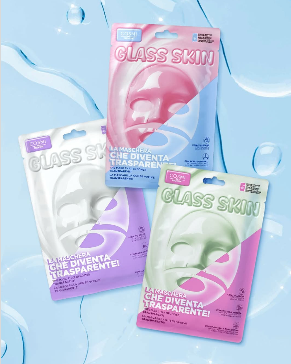 Maschera Viso Glass Skin Acido Ialuronico - Idratante Effetto Trasparente