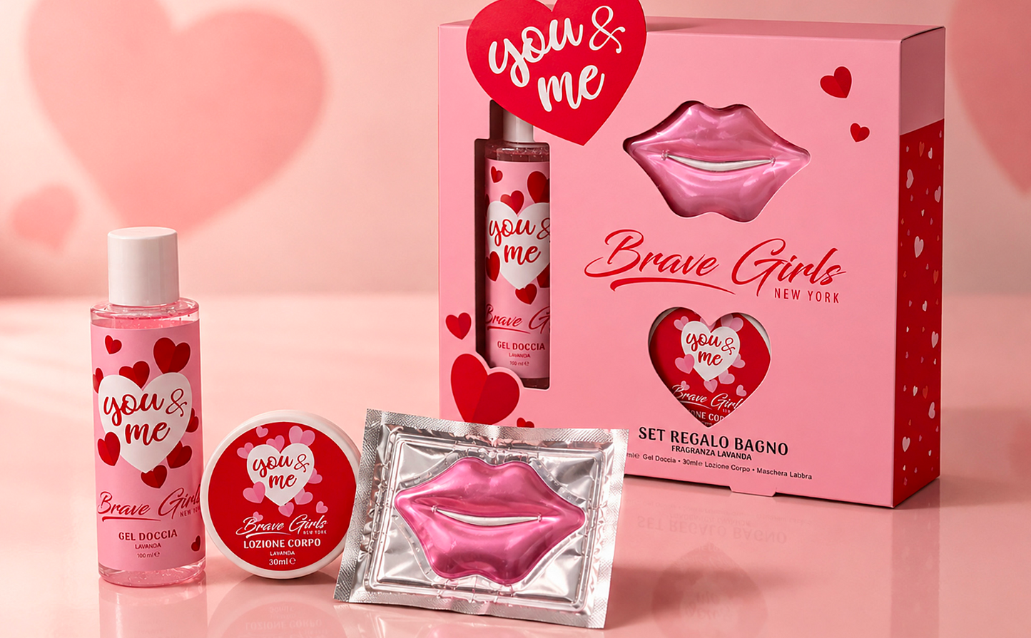 Cofanetto Brave Girls YOU&ME | Shower Gel, Body Lotion e Maschera Labbra