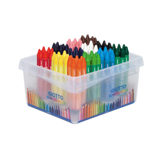 Schoolpack 96 Pastelli Cera Maxi - Formato Convenienza Scuola