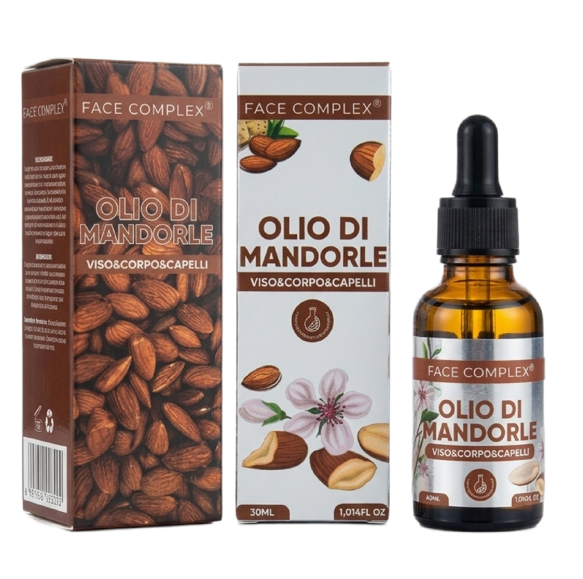 Face Complex Olio di Mandorle 30ml | Trattamento Nutriente Viso Corpo Capelli