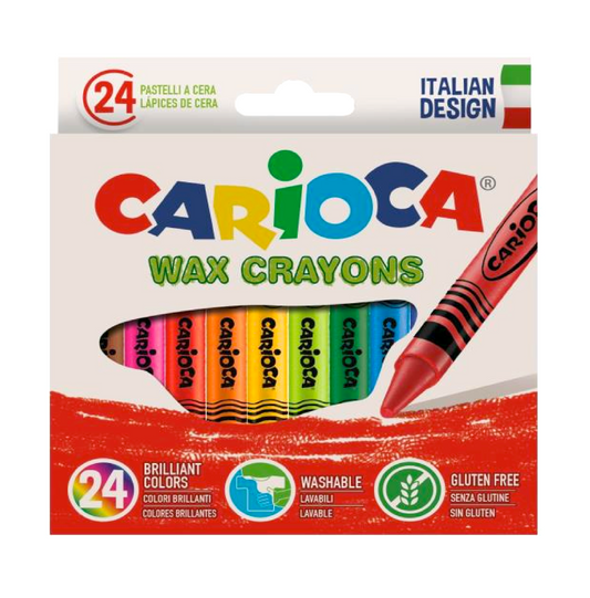 24 Pastelli a Cera Wax Crayons – Colori Brillanti e Facili da Usare