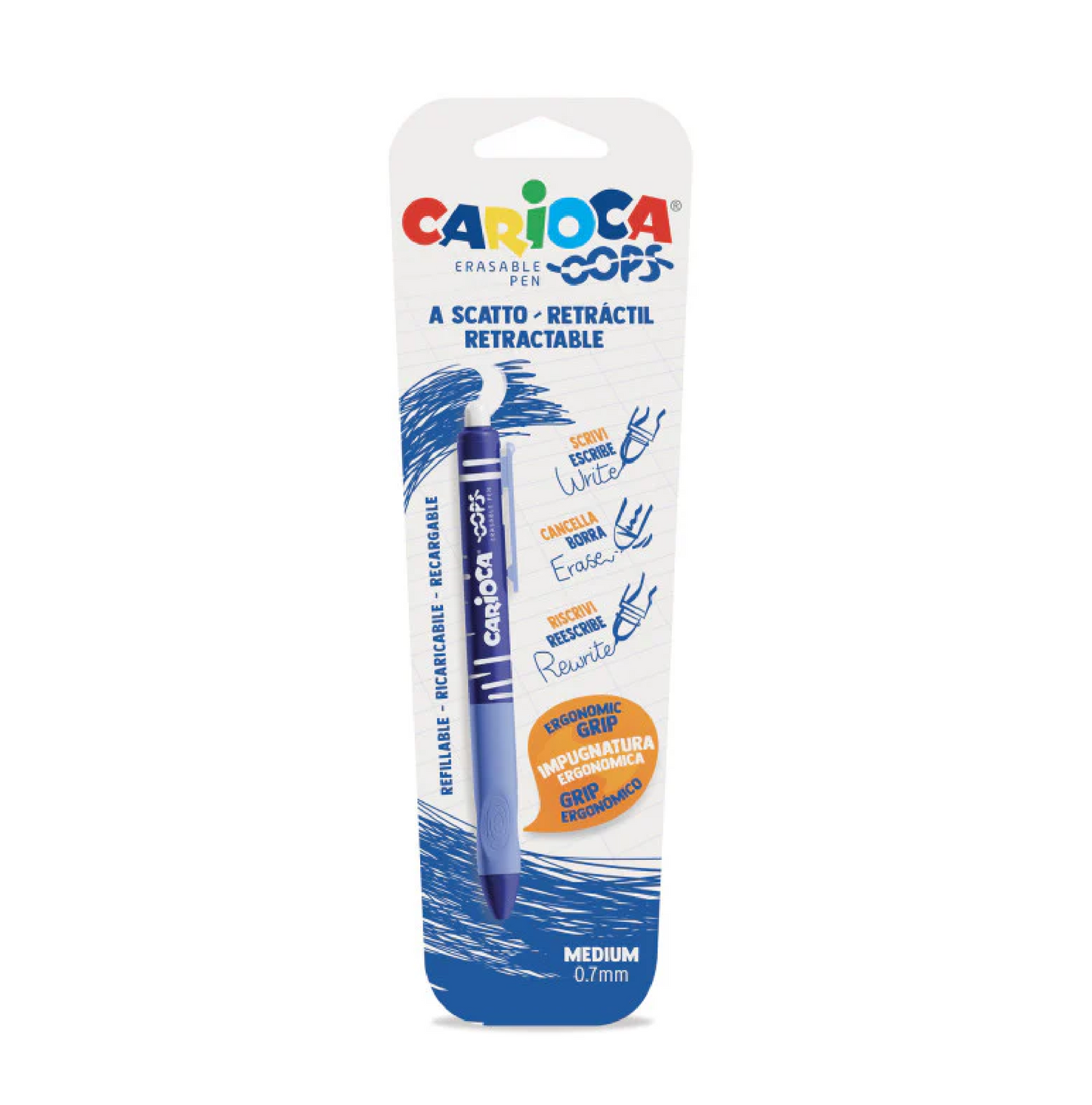 Oops Penna a Scatto Blu Cancellabile – Inchiostro Cancellabile