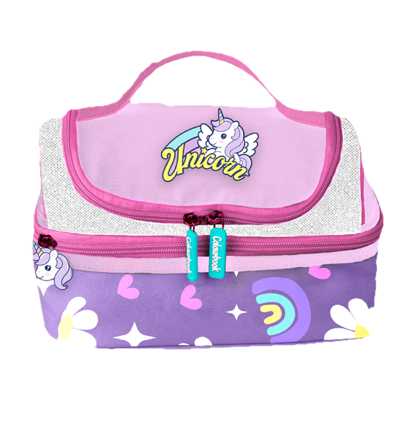 Lunch Bag Termica Unicorno con Doppio Scomparto e Manico - Portapranto Unicorno