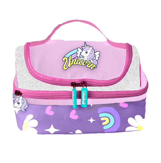 Lunch Bag Termica Unicorno con Doppio Scomparto e Manico - Portapranto Unicorno