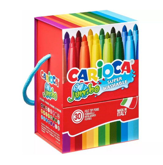 Scatola Rigida 30 Pennarelli Jumbo – Set Colori Lavabili per Bambini