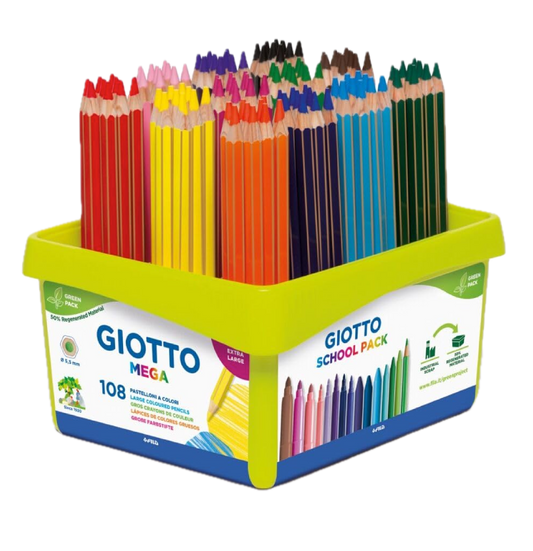 Mega Schoolpack 108 Pastelli - Matite Giganti Punta 5.5mm
