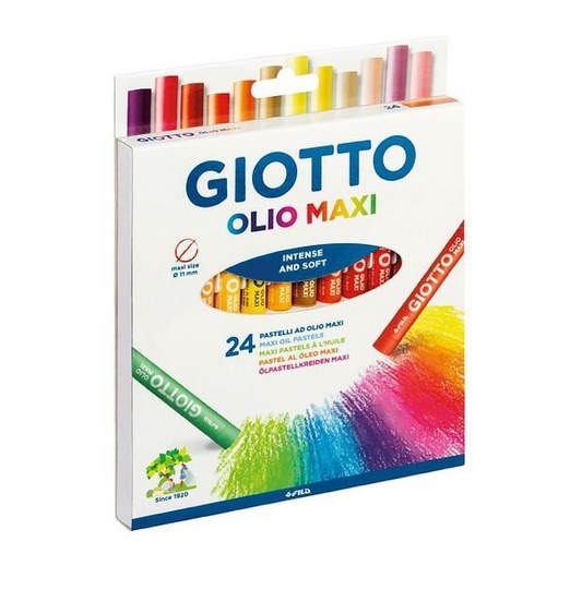 24 Pastelli a Olio Maxi - Colori Brillanti e Morbidi