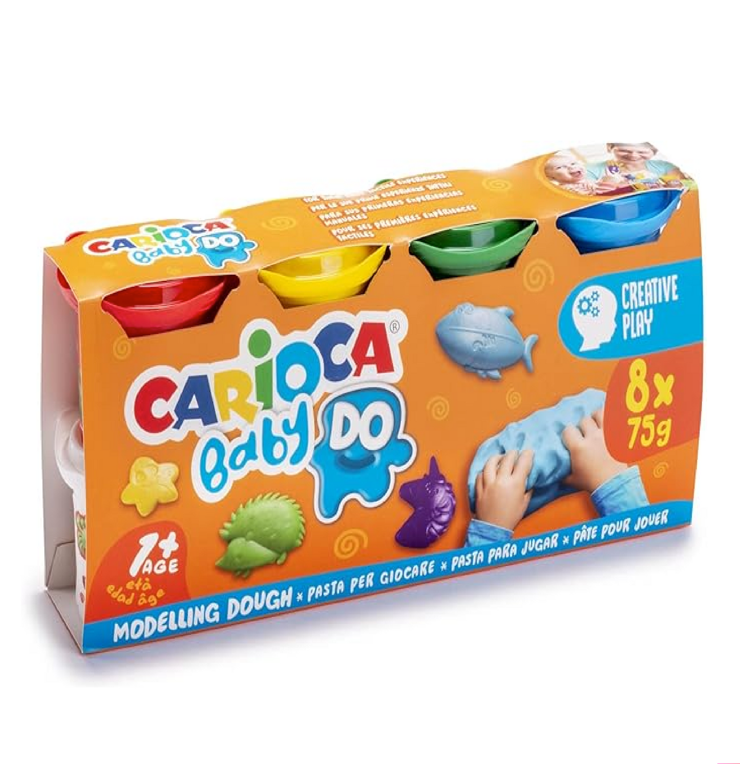 8 Baby Dough 75g – Pasta da Modellare Morbida per Bambini