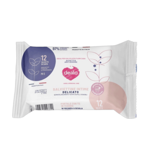 Salviettine Intime Delicate Effetto Antiodore 12 Pezzi – Igiene Intima Delicata