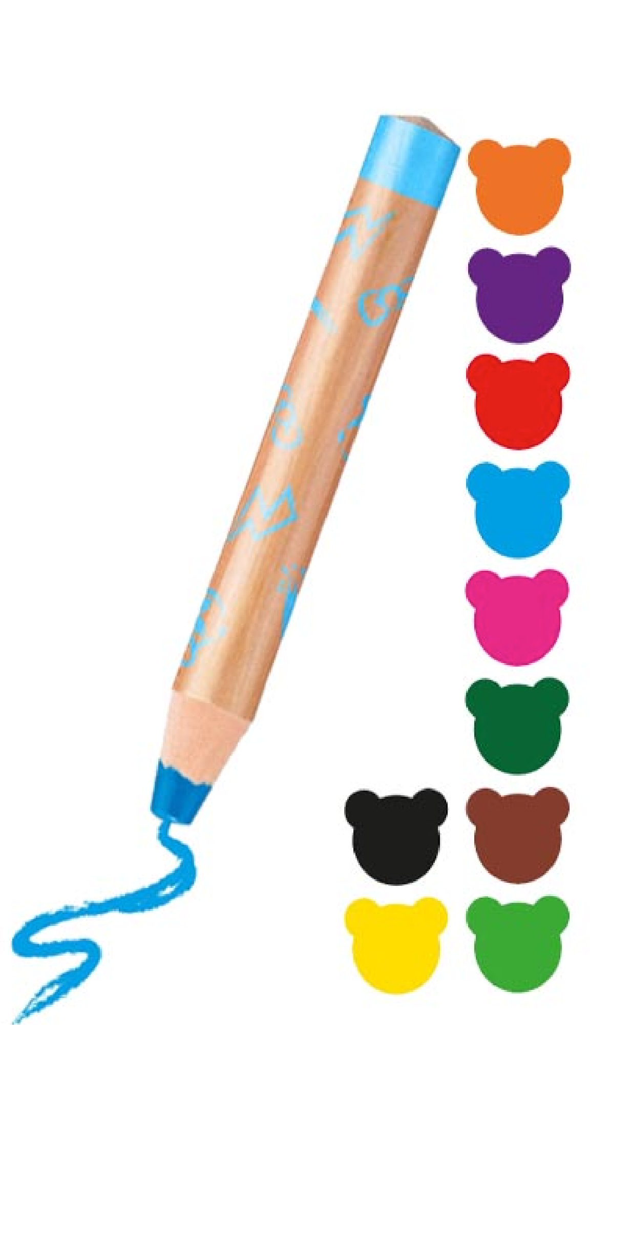 10 Pastelli 1+ Crayons 3 in 1 – Pastello, Matita e Acquerello per Bambini