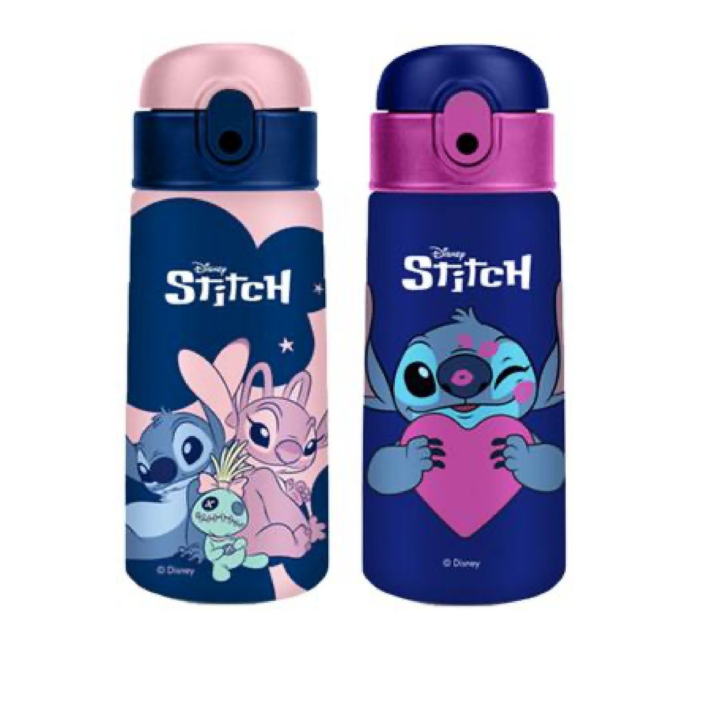 Borraccia Kid Stitch 460 ml con Cannuccia e Chiusura a Scatto 2026