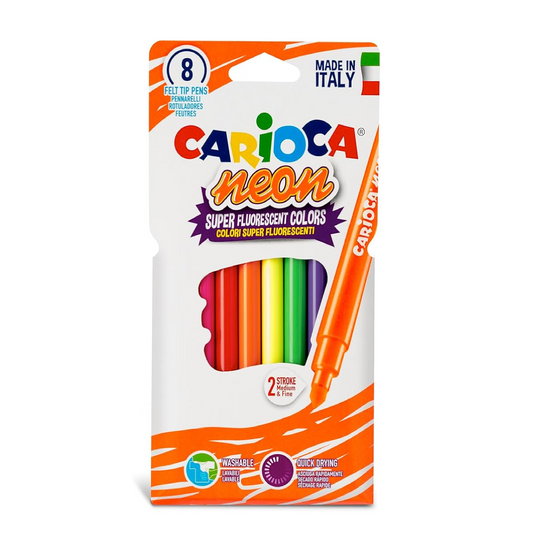 8 Pennarelli Neon Lavabili – Colori Super Fluorescenti per Bambini