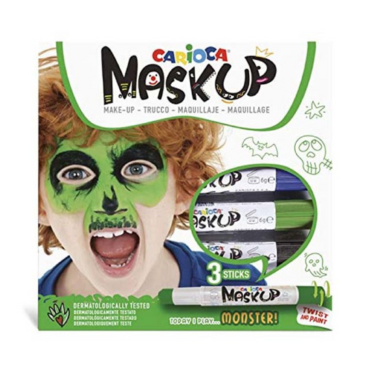 3 Pennarelli Mask Up Monster – Trucco Viso Lavabili per Bambini