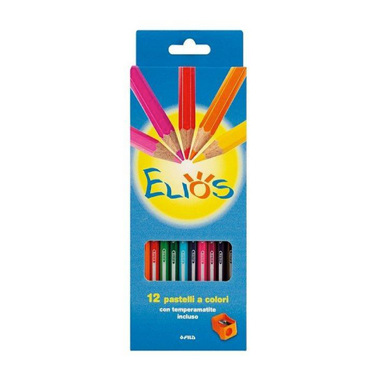 12 Pastelli Elios – Colori Brillanti per Scuola e Creatività