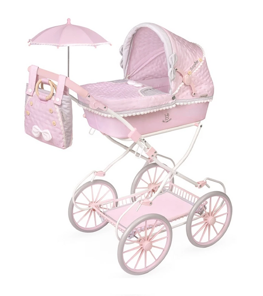 Sophie Carrozzina Convertibile per Bambole con Borsa e Lenzuola