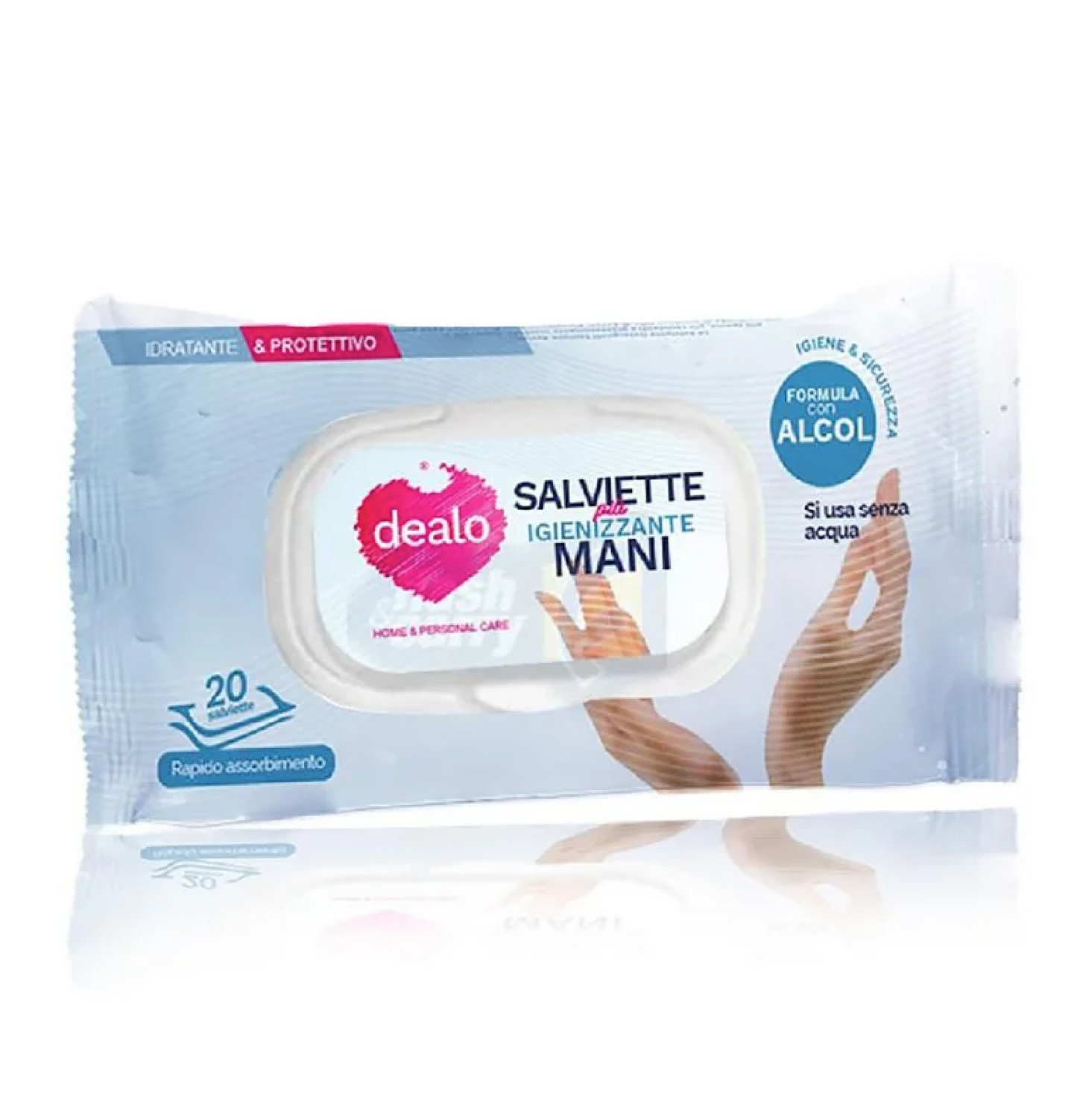 Salviettine Mani Imbevute Igienizzanti 20 Pezzi – Pulizia Rapida e Pratica