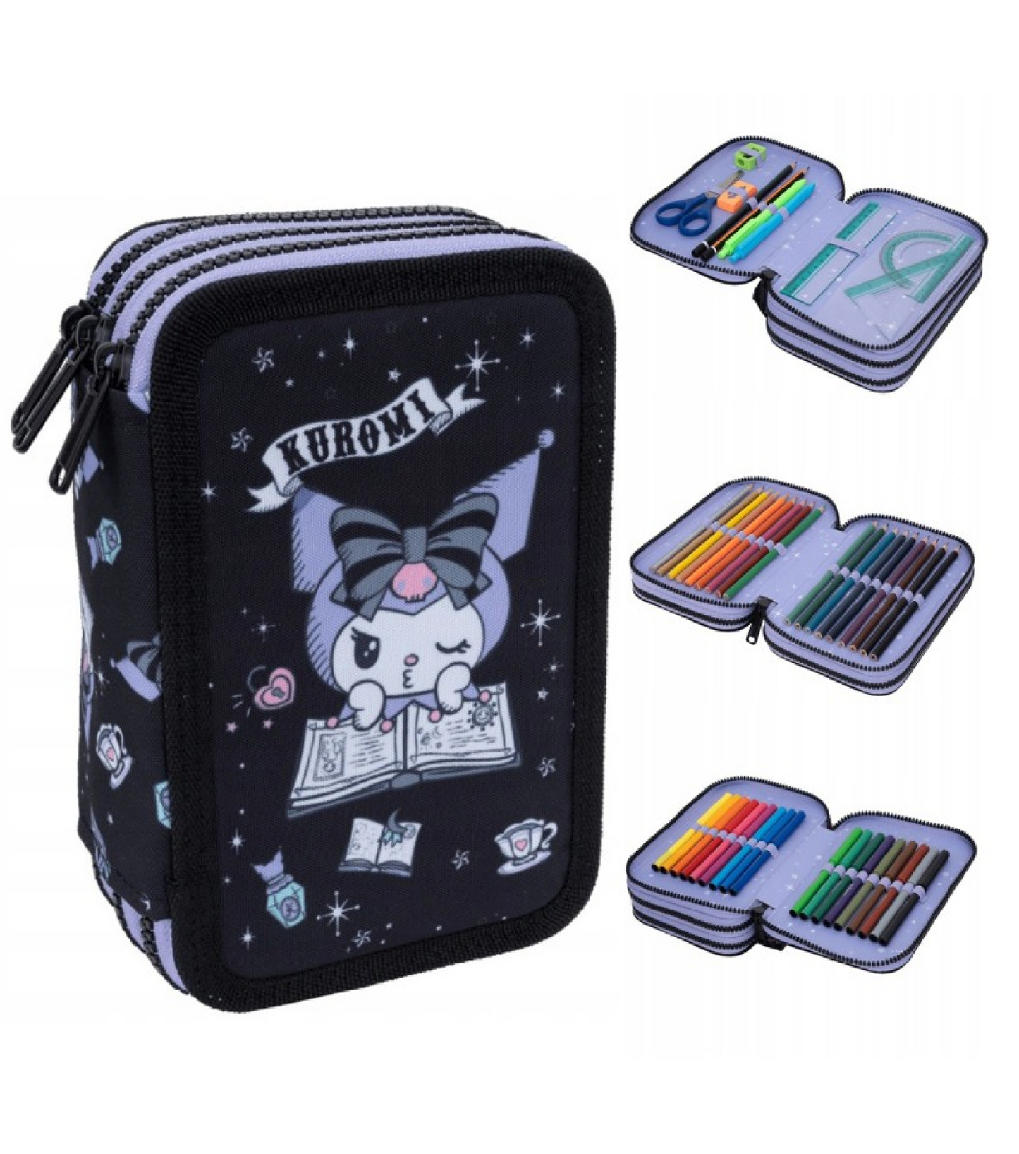Astuccio 3 Zip Hello Kitty Completo