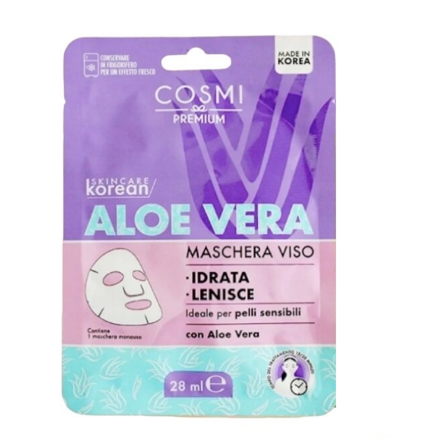 Maschera Viso Korean Aloe Vera  Idratante e Lenitiva