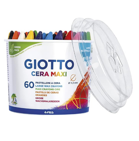 Barattolo 60 Pastelli a Cera Maxi - Formato Gigante per Scuole