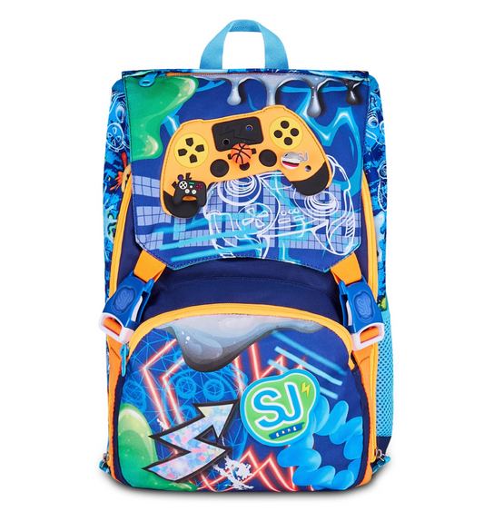 Zaino Sdoppiabile Big SJ Gang Joyful Pins Boy - Zaino Scuola Espandibile Pins
