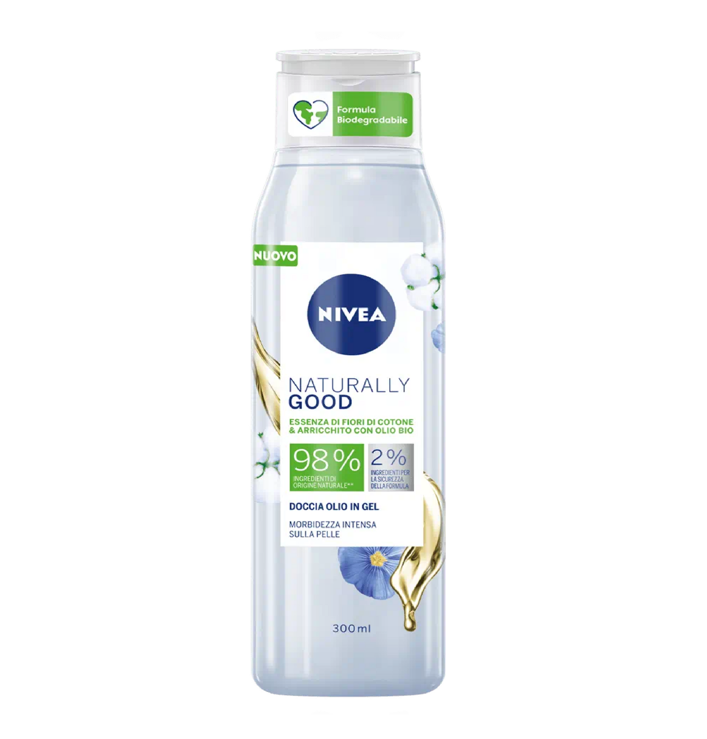 Good Doccia Olio in Gel Fiori di Cotone 300ml – Detergente Idratante Naturale