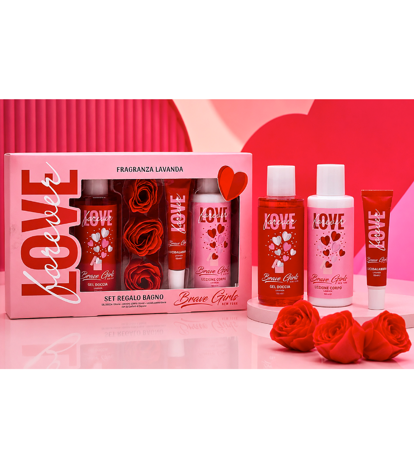 Cofanetto Brave Girls LOVE | Shower Gel, Body Lotion, Lipgloss e Sapone