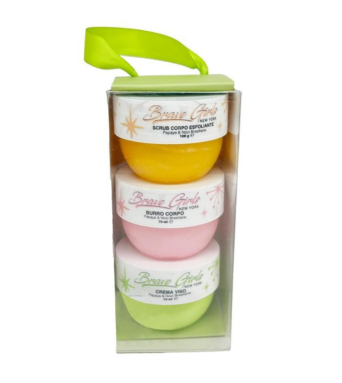 Cofanetto Papaya e Noci Brasiliane - Scrub + Burro Corpo + Crema Viso
