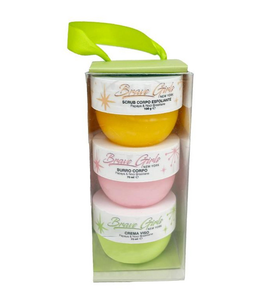 Cofanetto Papaya e Noci Brasiliane - Scrub + Burro Corpo + Crema Viso