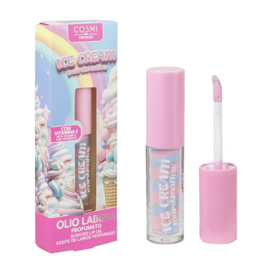 Olio Labbra Bicolore Ice Cream Marshmallow – Lip Oil Idratante Effetto Lucido