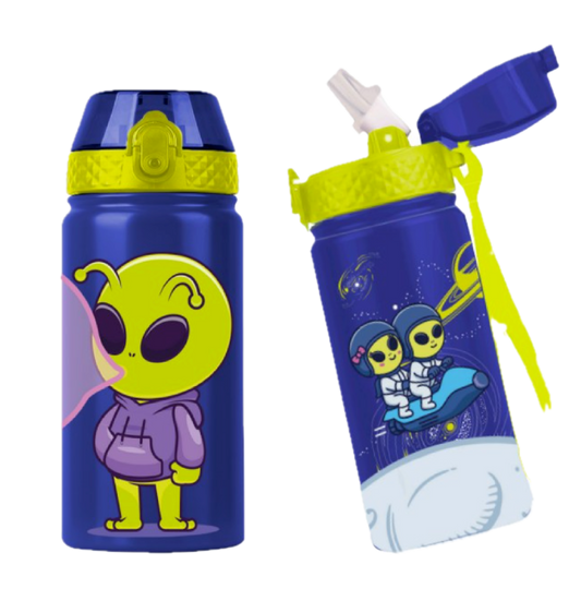 Borraccia Alieno 400 ml Termica con Cannuccia in Silicone