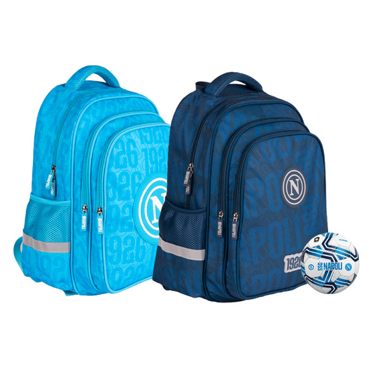 SSC Napoli Zaino Scuola Multi Scomparto con Mini Palla Omaggio 2026