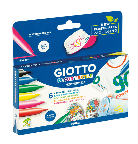 Astuccio 6 Pennarelli Textile – Colori per Tessuti e Decorazioni Creative