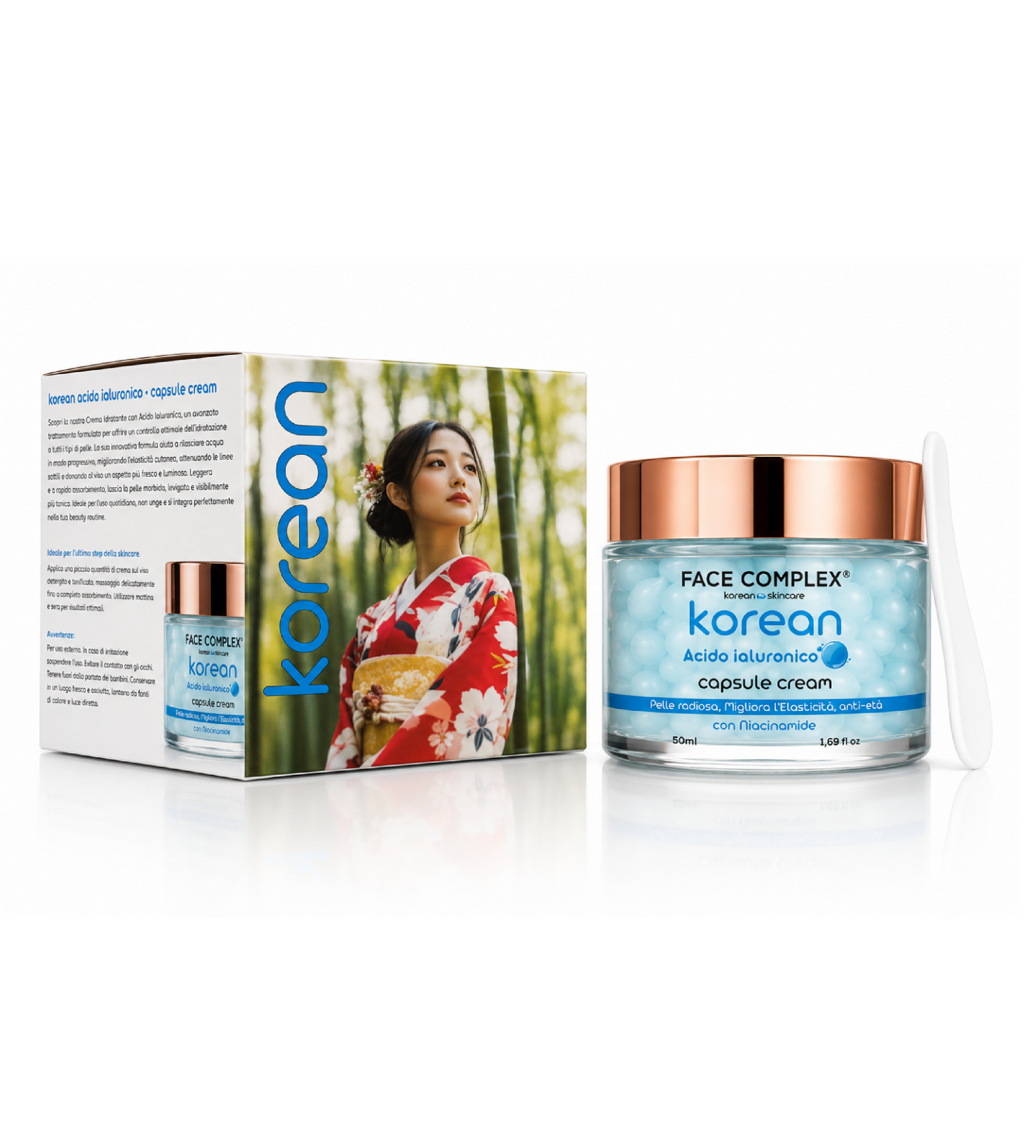 Korean Skincare Capsule Cream Acido Ialuronico - Crema Viso Rimpolpante
